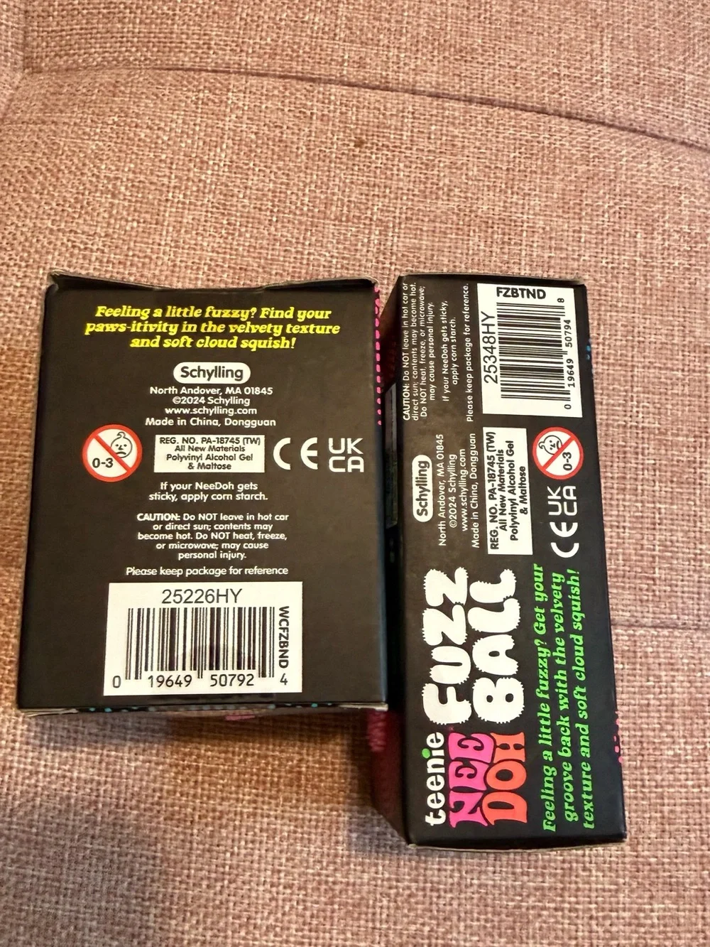 Nee Doh Bundle Wild Cats Fuzz Ball 3 pack teenie balls Pink Velvet Squeeze - Picture 4 of 4